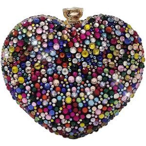 NEW Sparkling Bling Swarovski Crystal Rhinestone Valentine Heart Purse +…